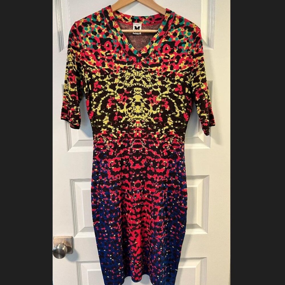 M Missoni V Neck Bodycon Knit Dress
